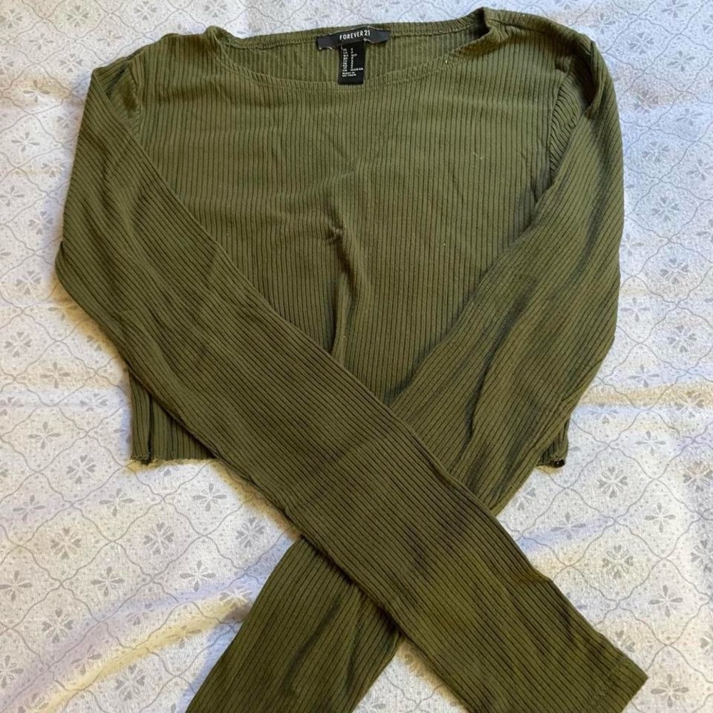 🐢 F21 Basic Longsleeve Crop Top
